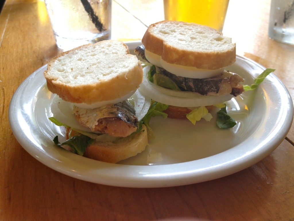 Sardine sandwiches at American Sardine Bar (photo by Lee Porter)