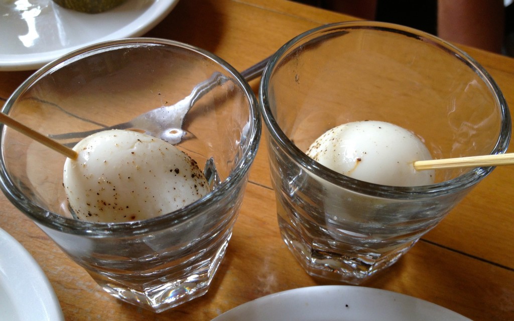 pickled eggs for Egg Man at American Sardine Bar (photo by Lee Porter)