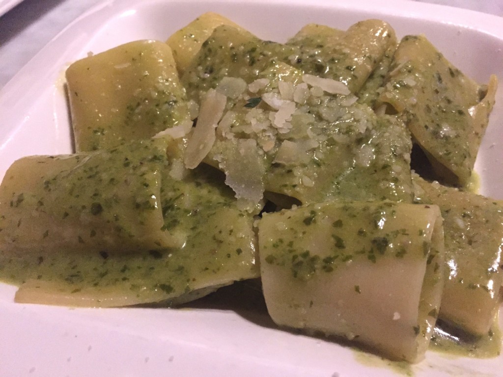 pasta with pesto at Gran Caffe L'Aquila (photo by Lee Porter)