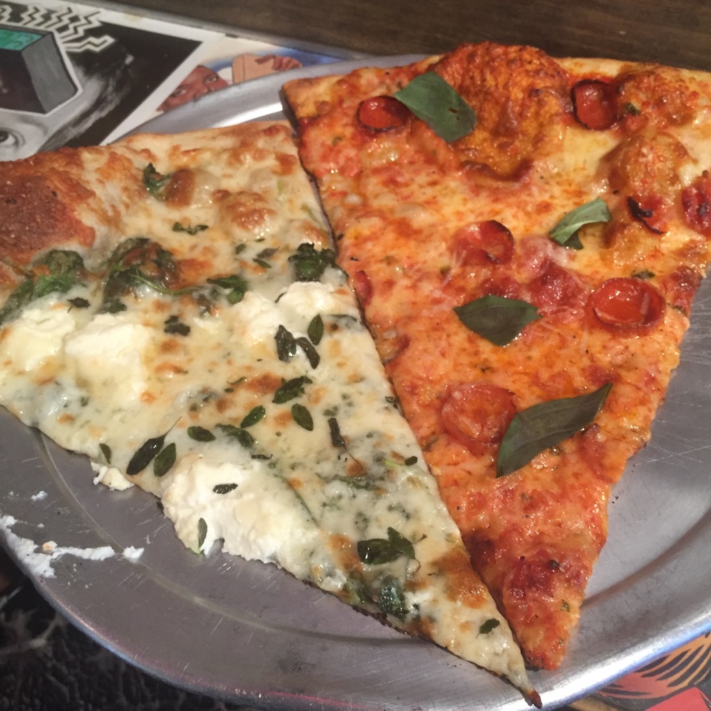 Spinach-Ricotta & Pepperoni Slices at Pizza Brain (photo by Lee Porter)