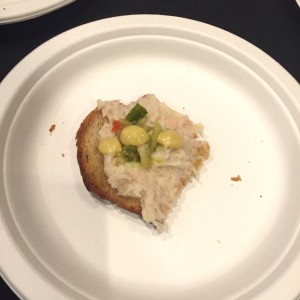 Heritage's smoked trout rillette w house-made pickles & dijon mustard at The Brewer's Plate 2017 (photo by Lee Porter)